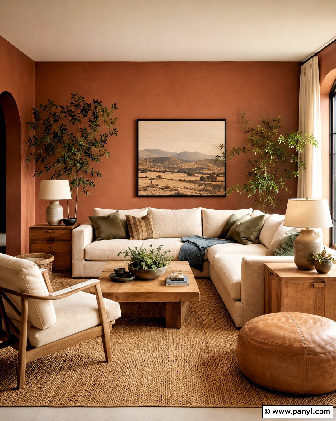 Terracotta Living Room Wall Color - 40 Room Wall Color Ideas