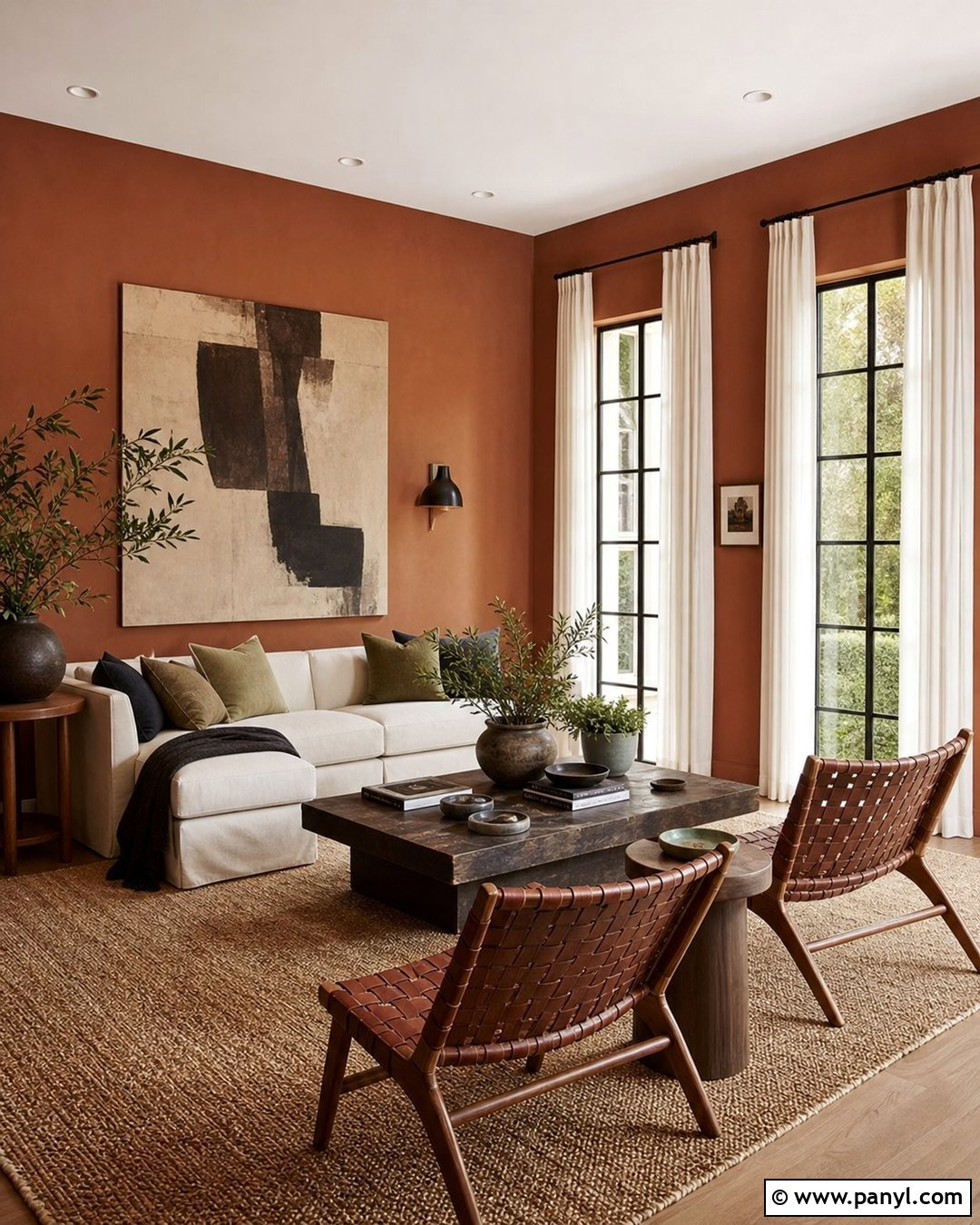 Terracotta Living Room Wall Color - 25 Elegant Wall Colors