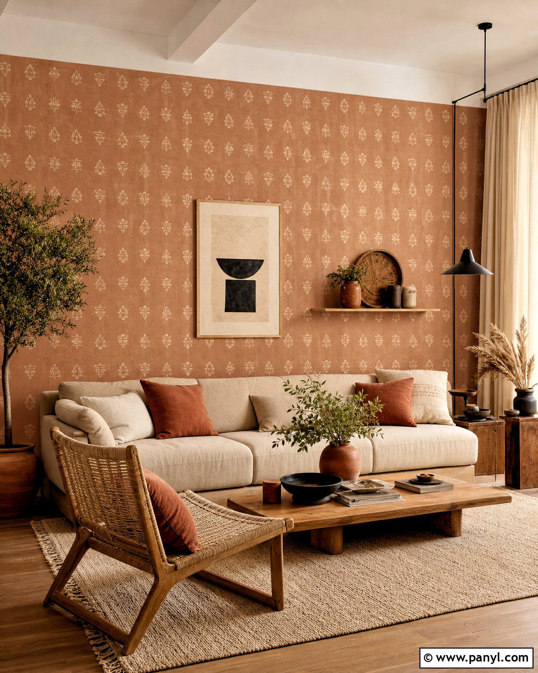 Terracotta Living Room Wallpaper - 20 wallpaper for living room modern ideas