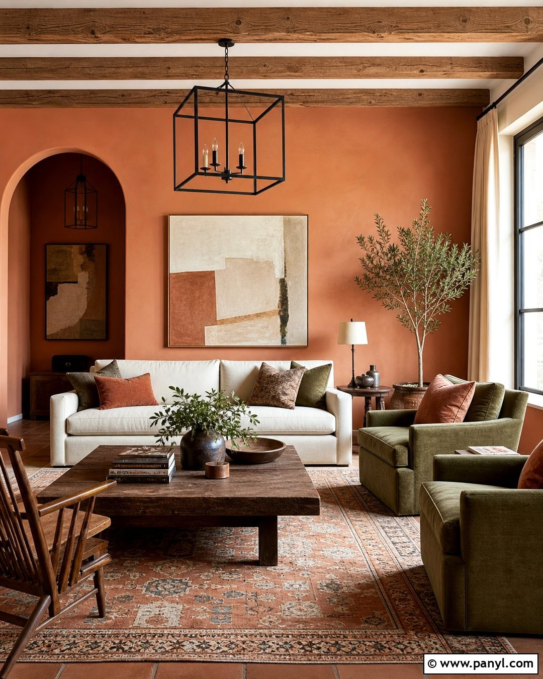 Terracotta Living Room Walls - 50 home wall colour ideas