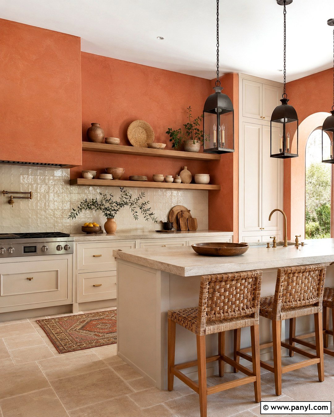 Terracotta Mediterranean Kitchen Walls - 20 Mediterranean Wall Paint Ideas