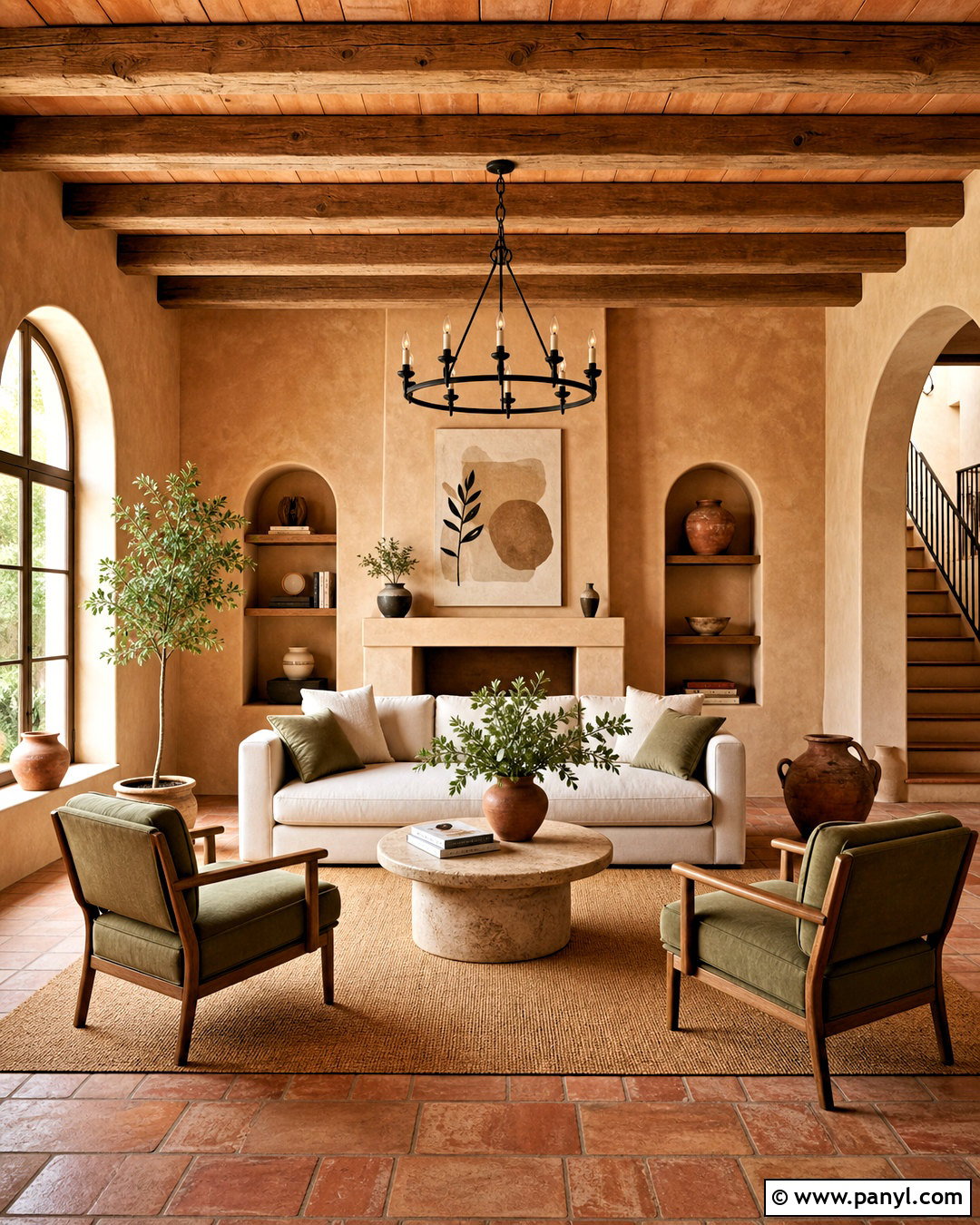 Terracotta Mediterranean Living Room - 20 terracotta color palette living room ideas