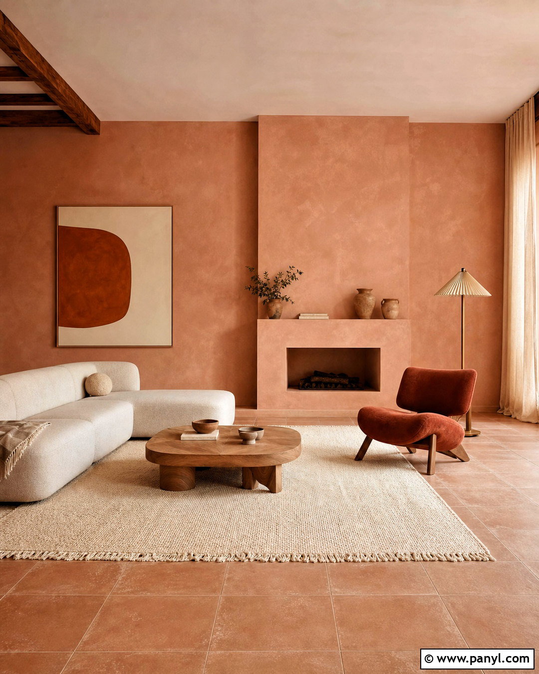 Terracotta Minimalist Living Room - 20 terracotta interior design ideas