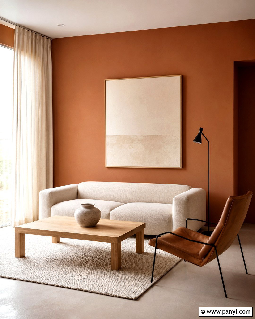 Terracotta Minimalist Living Room Wall - 20 terracotta interior wall ideas
