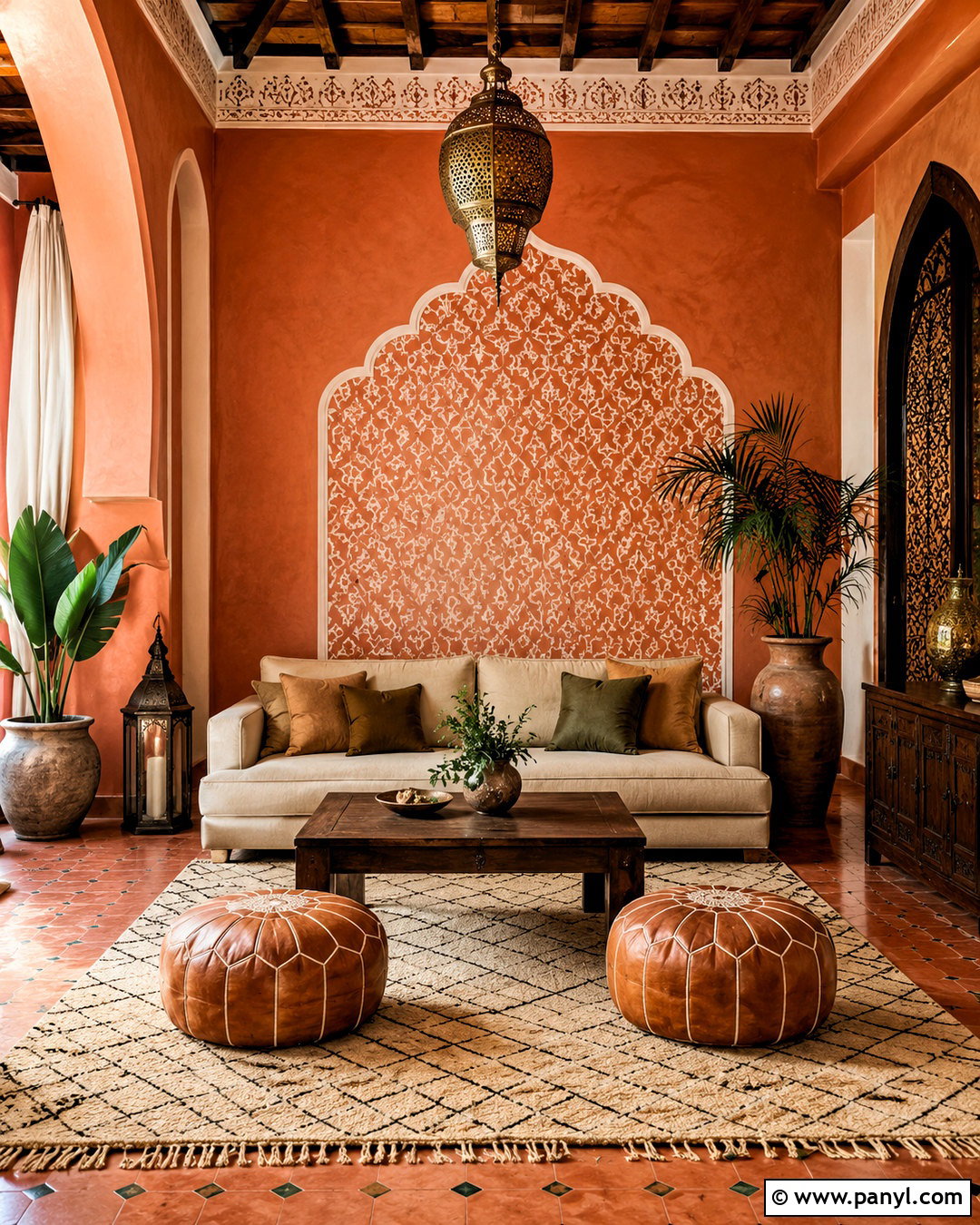 Terracotta Moroccan Stencil Background - 20 moroccan background ideas