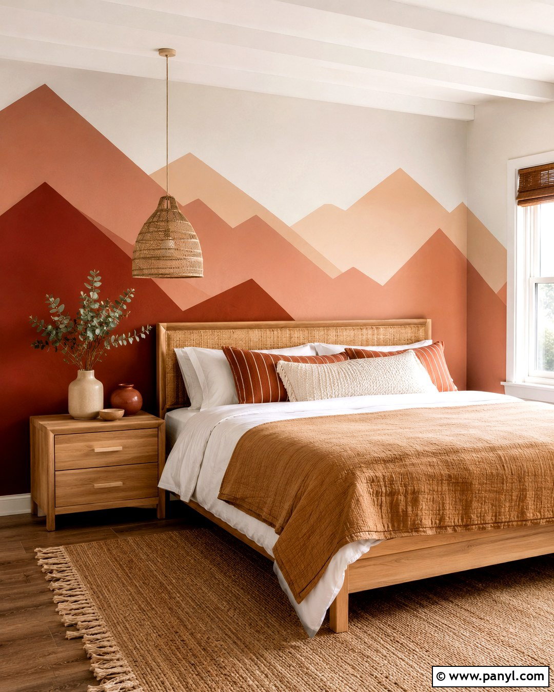 Terracotta Mountain Geometric Wall - 20 Geometric Wall Paint Red Ideas