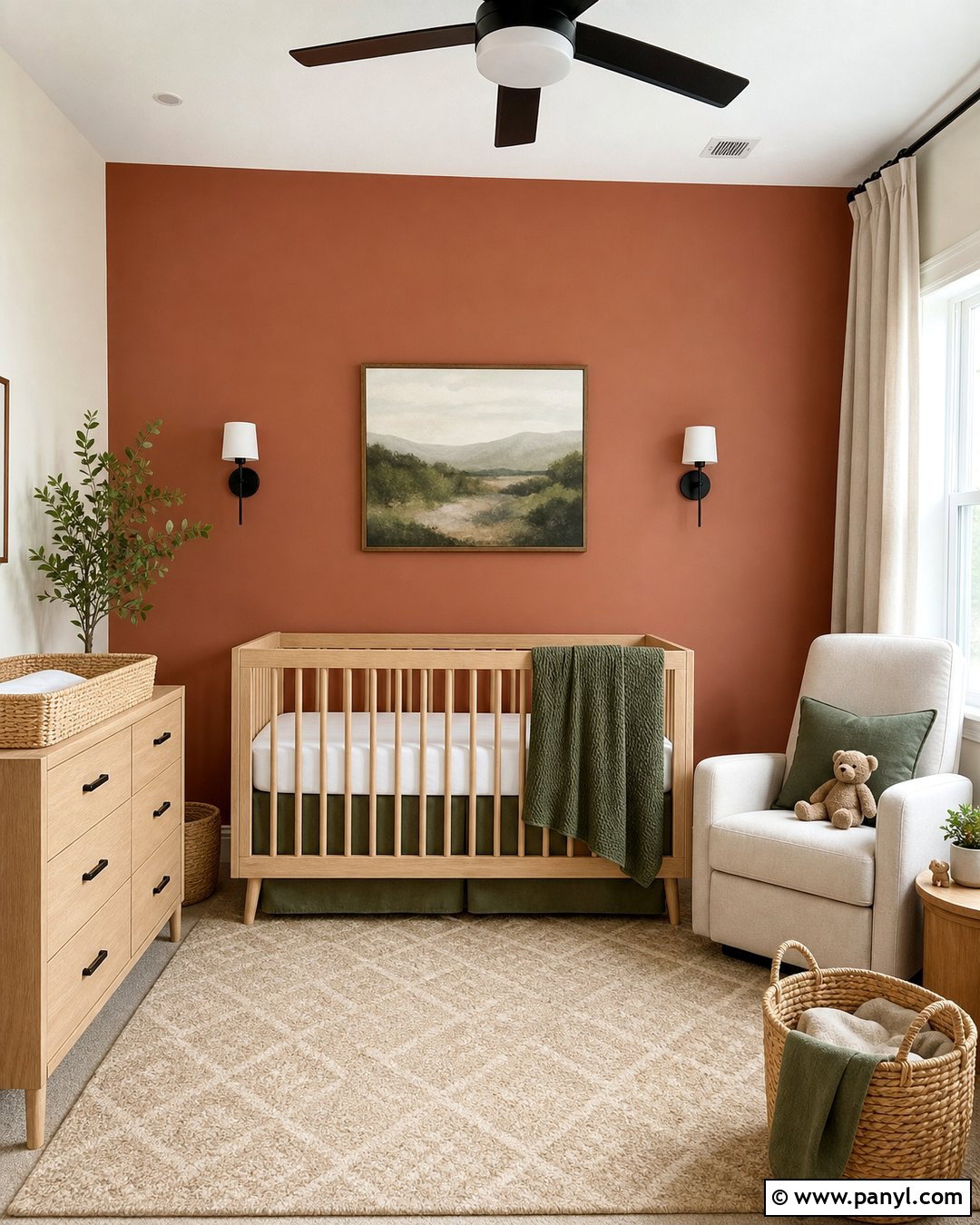 Terracotta Nursery Accent Wall - 30 Nursery Wall Color Ideas