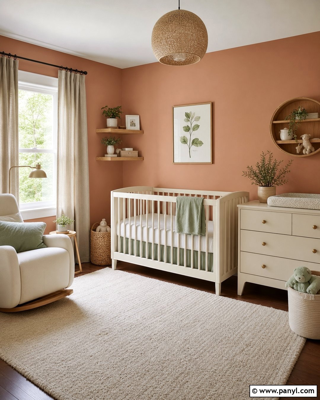 Terracotta Nursery Walls With Cream Furniture - 40 Terracotta Wall Color Ideas