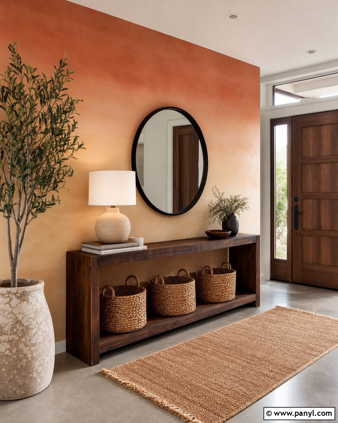 Terracotta Ombre Accent Wall Entryway - 25 Ombre Accent Wall Ideas
