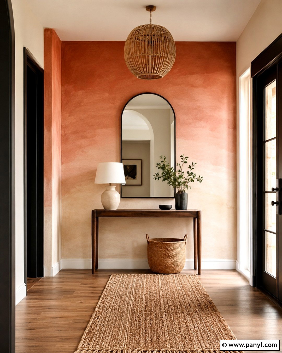 Terracotta Ombre Wall Entryway - 20 How To Paint An Ombre Wall Ideas