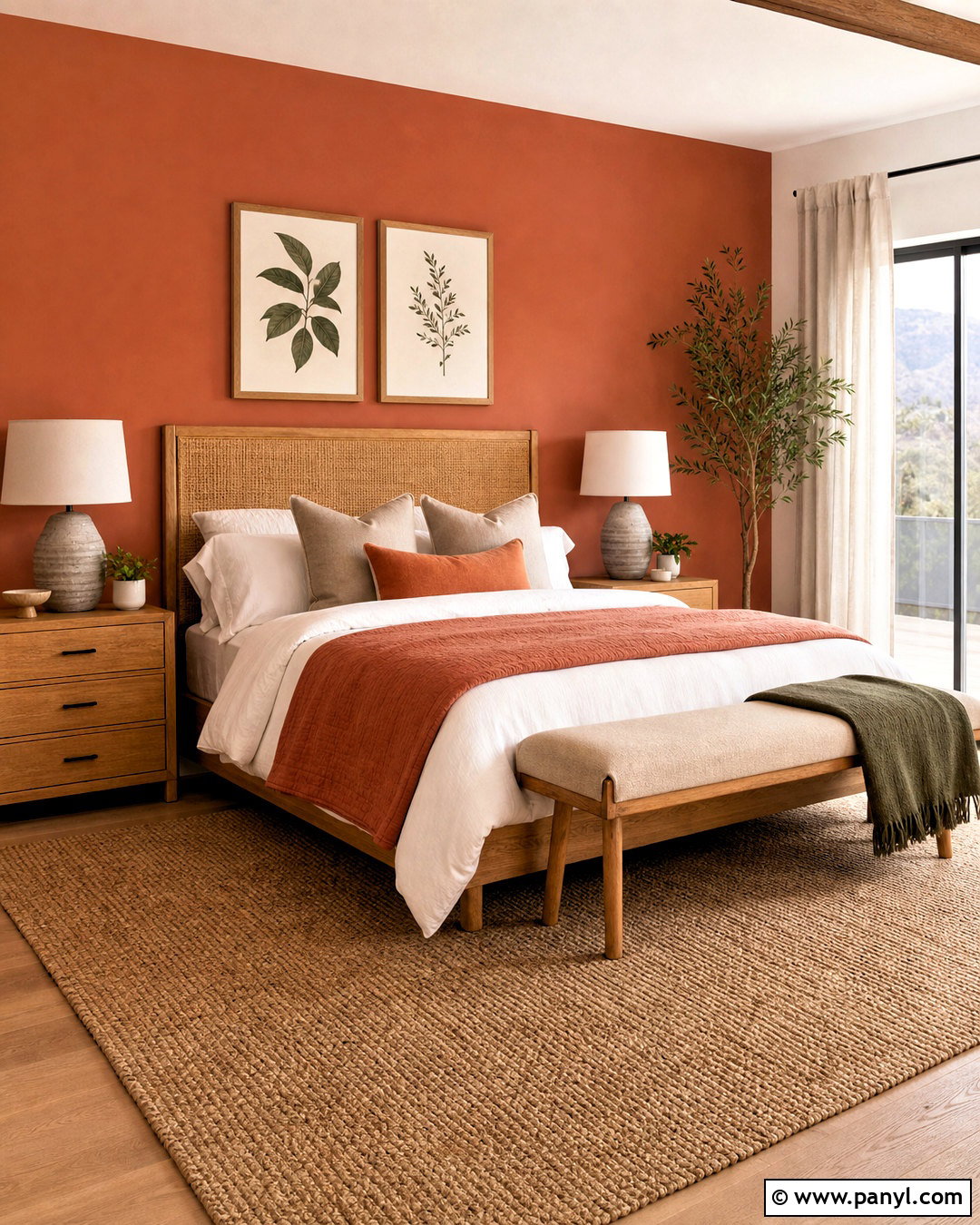 Terracotta Orange Accent Wall Bedroom - 20 orange accent wall bedroom ideas