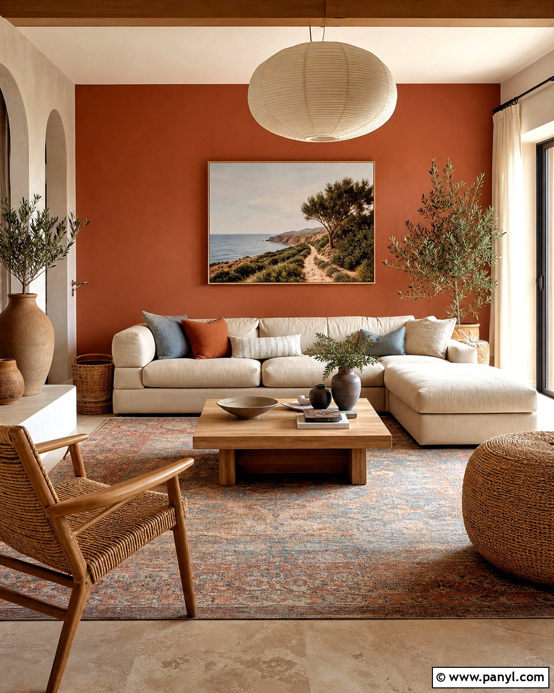 Terracotta Orange Accent Wall Living Room - 20 orange accent wall living room ideas