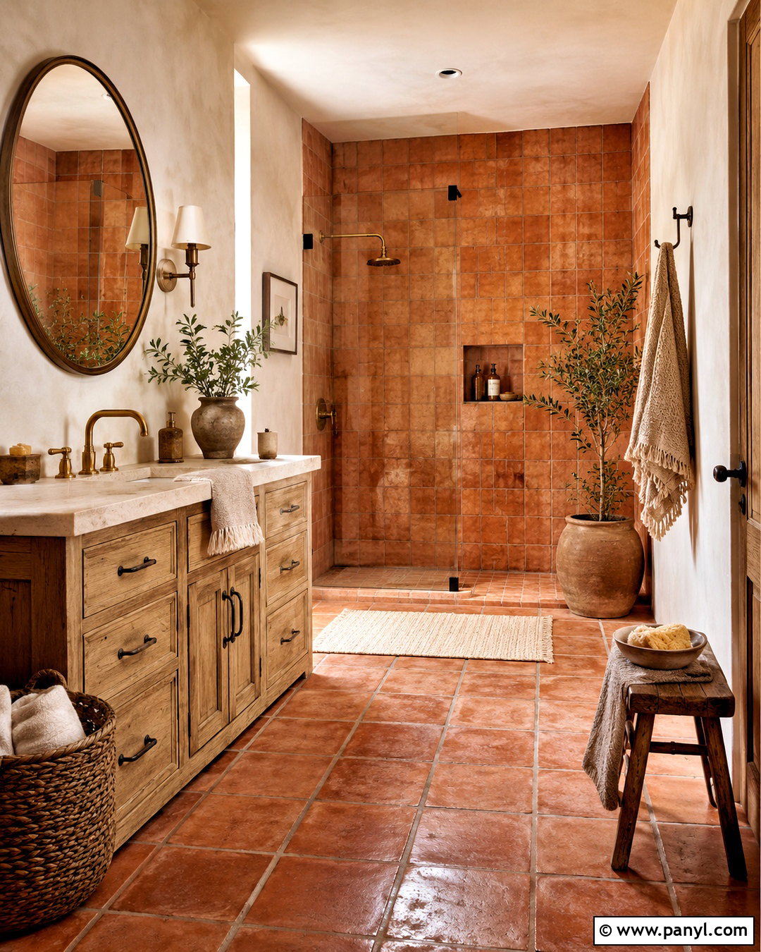 Terracotta Orange Bathroom - 20 orange bathrooms designs