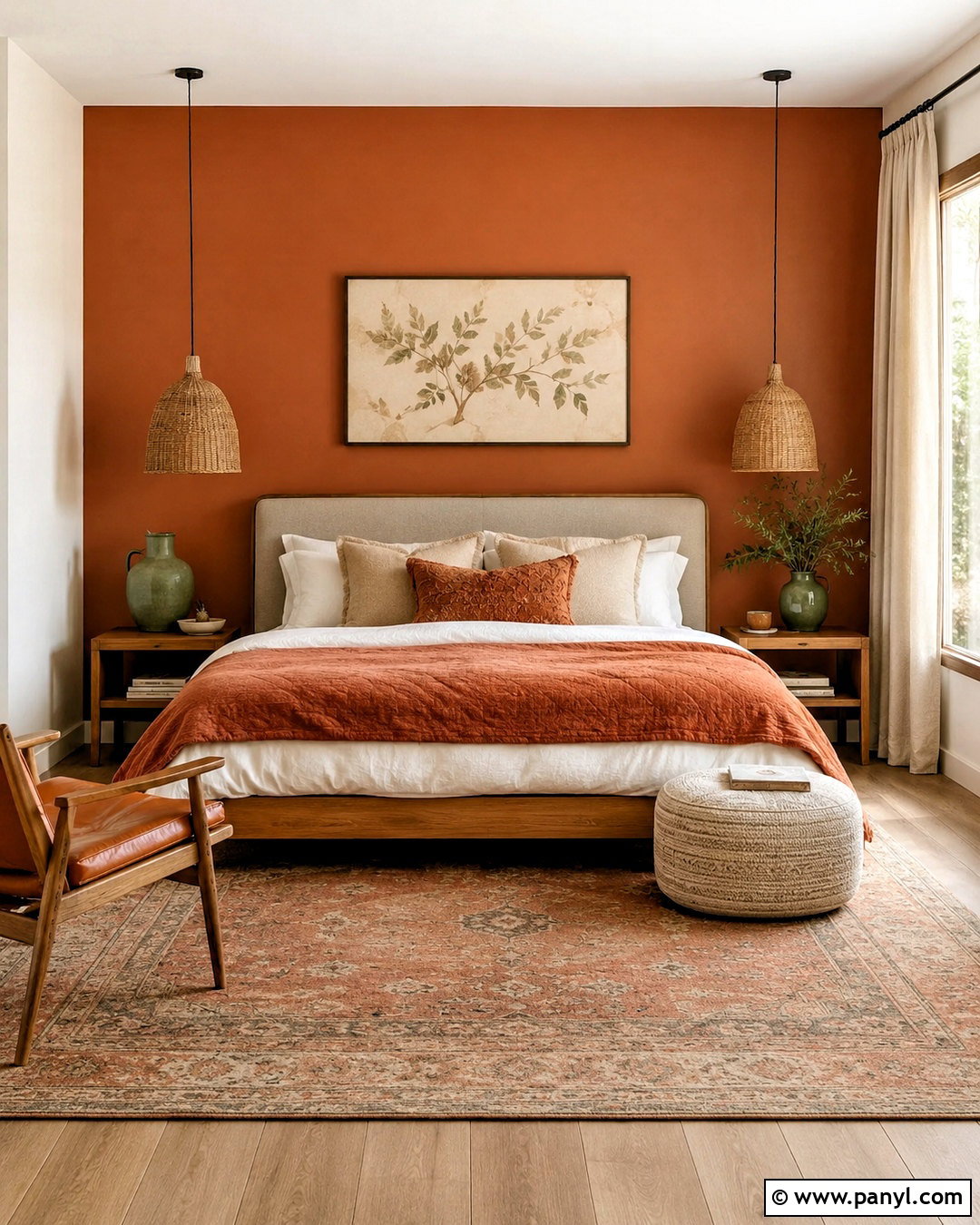 Terracotta Orange Bedroom - 20 orange interior ideas
