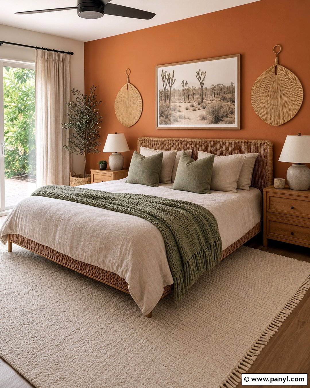 Terracotta Orange Bedroom Accent Wall - 30 orange accent walls