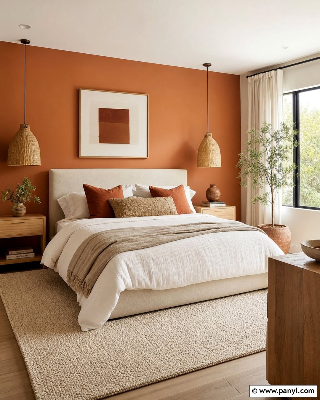 Terracotta Orange Bedroom - 30 Orange Wall Color Ideas