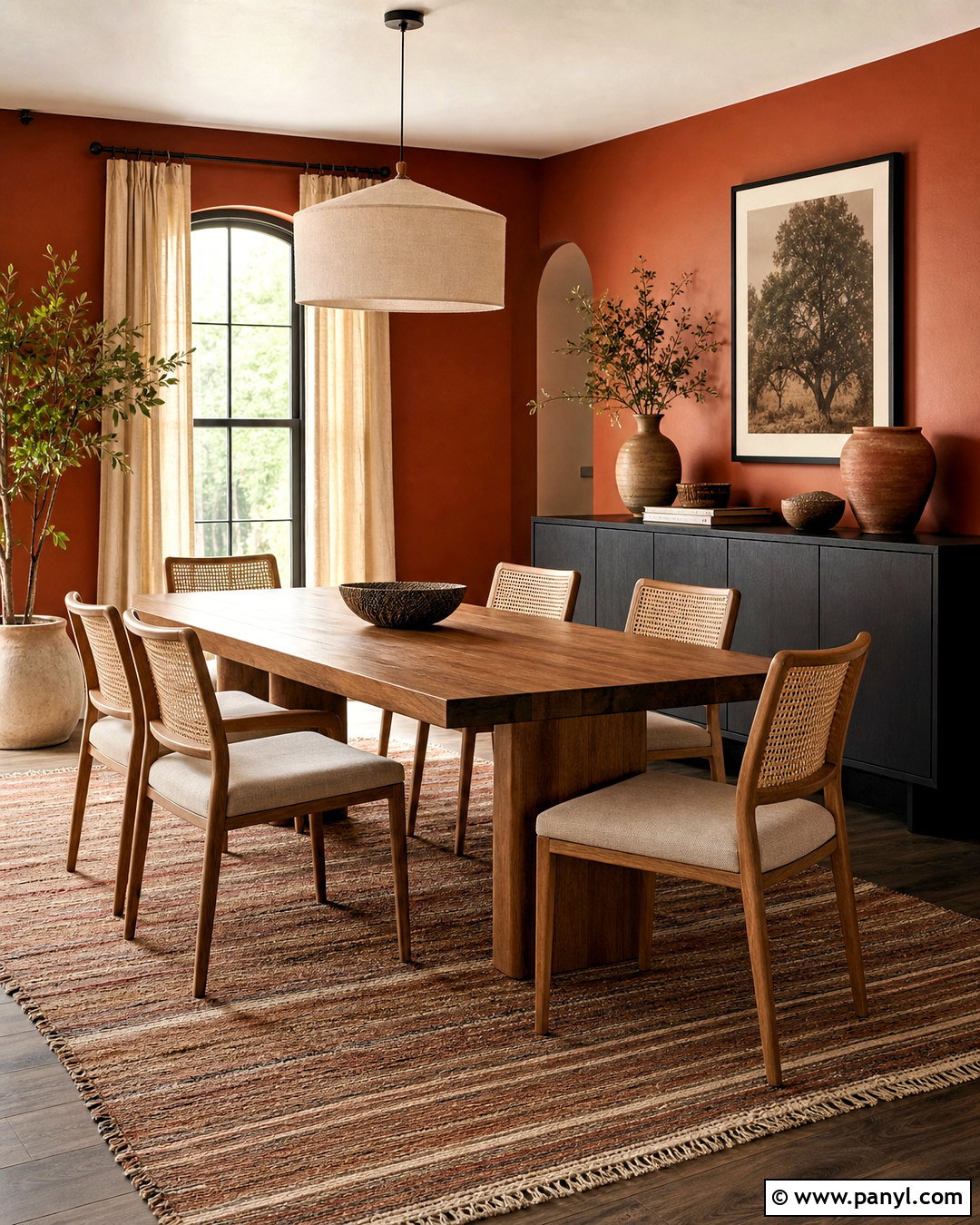 Terracotta Orange Dining Room - 20 orange interior design ideas