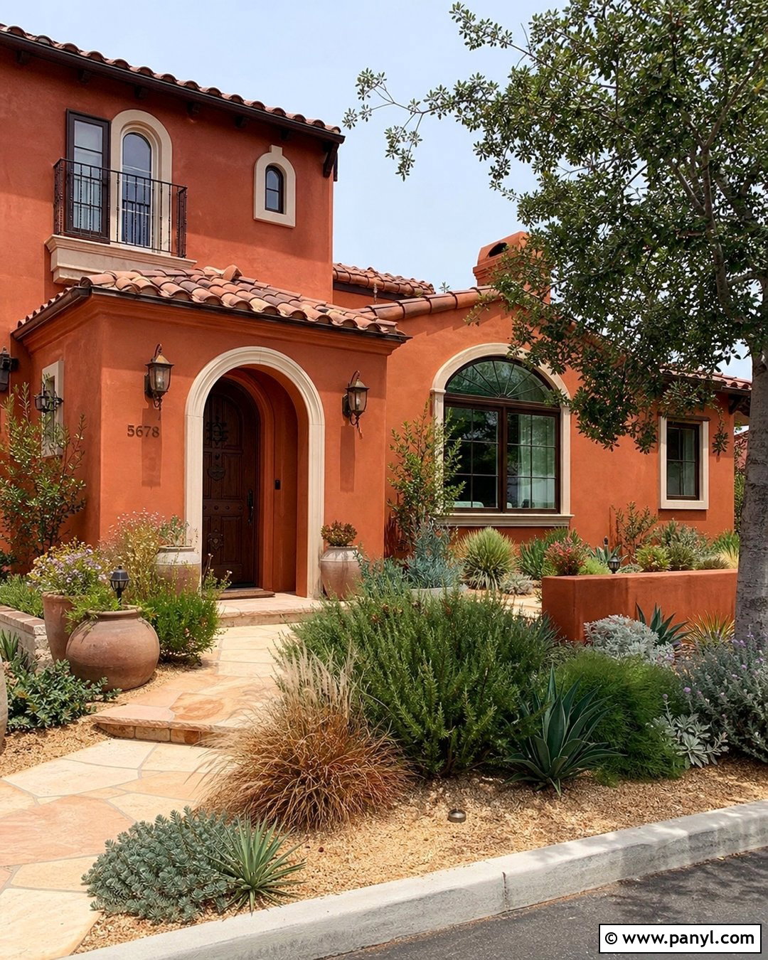 Terracotta Outside Wall Colour With Off-White - 35 outside wall colour ideas