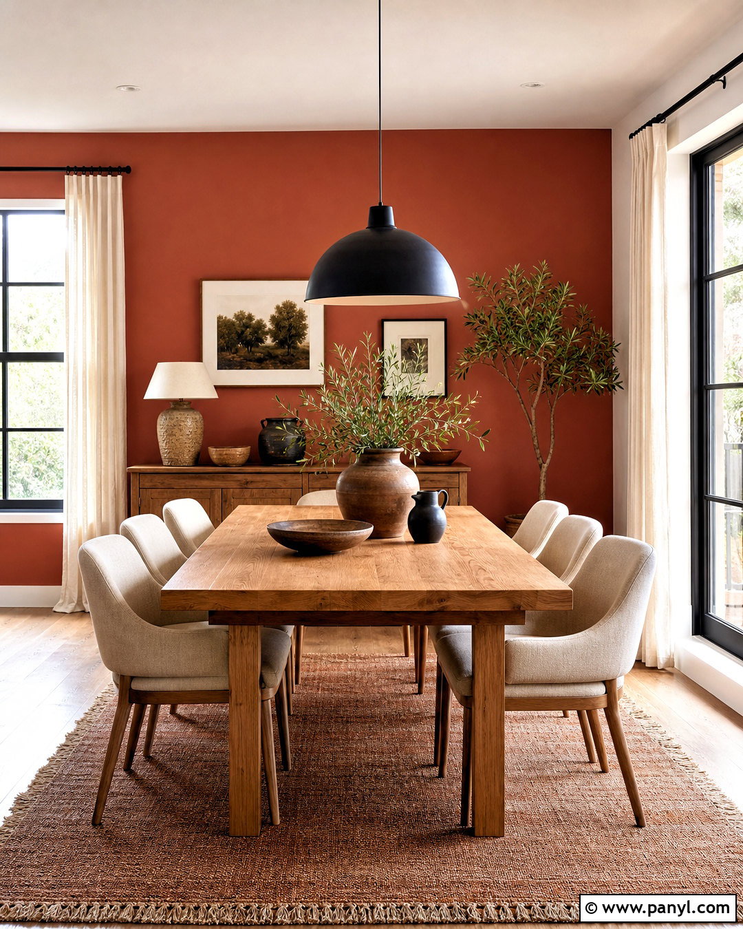 Terracotta Painted Accent Wall - 20 painted accent wall ideas