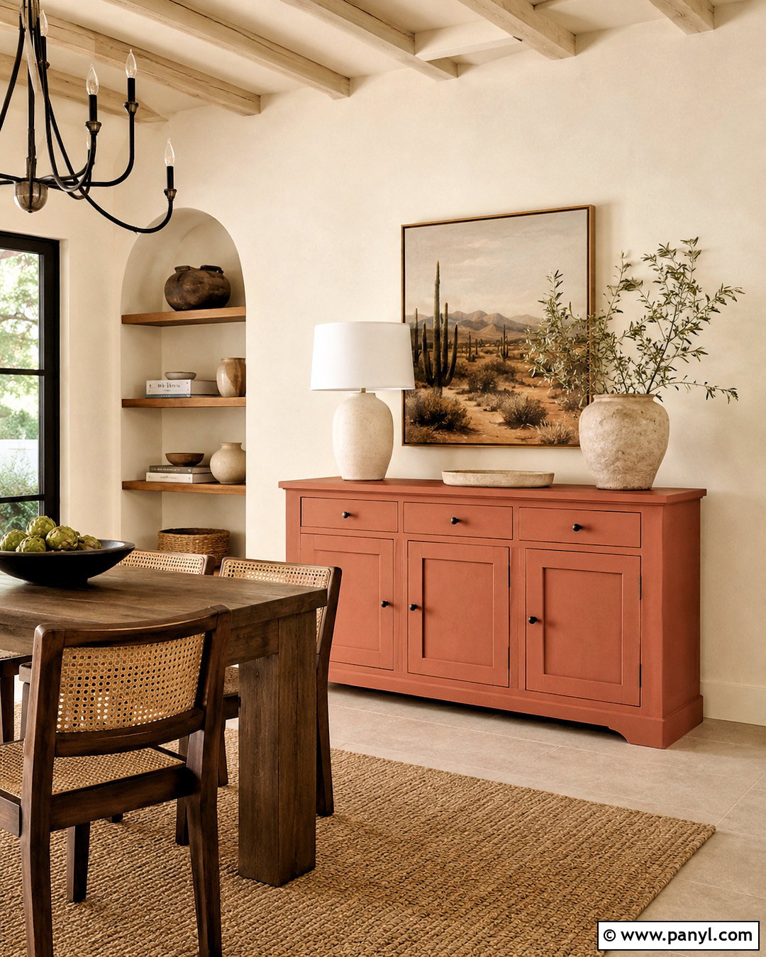 Terracotta Painted Buffet - 20 painted buffet ideas