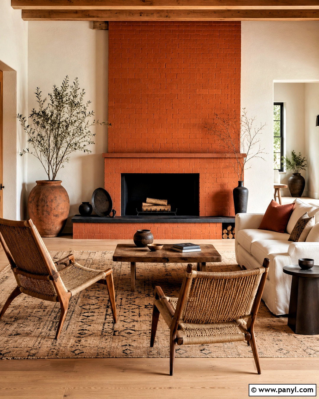 Terracotta Painted Fireplace - 20 colored fireplace painted ideas
