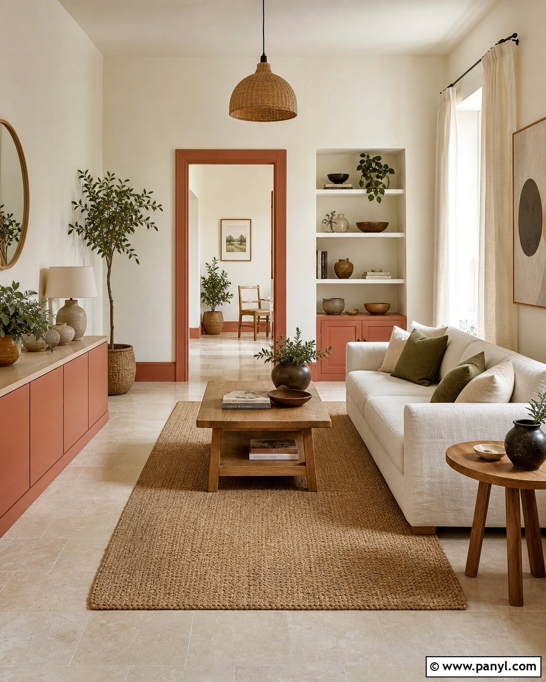 Terracotta Painted Skirting Boards With Ivory Walls - 30 painted skirting boards colour ideas