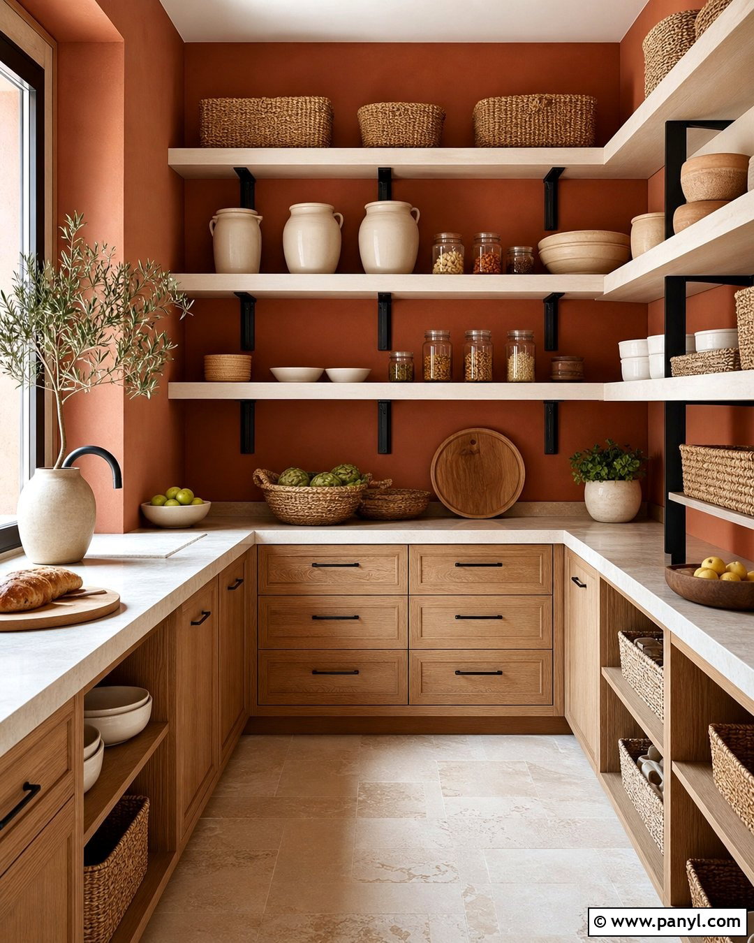Terracotta Pantry Walls - 25 Pantry Wall Colors