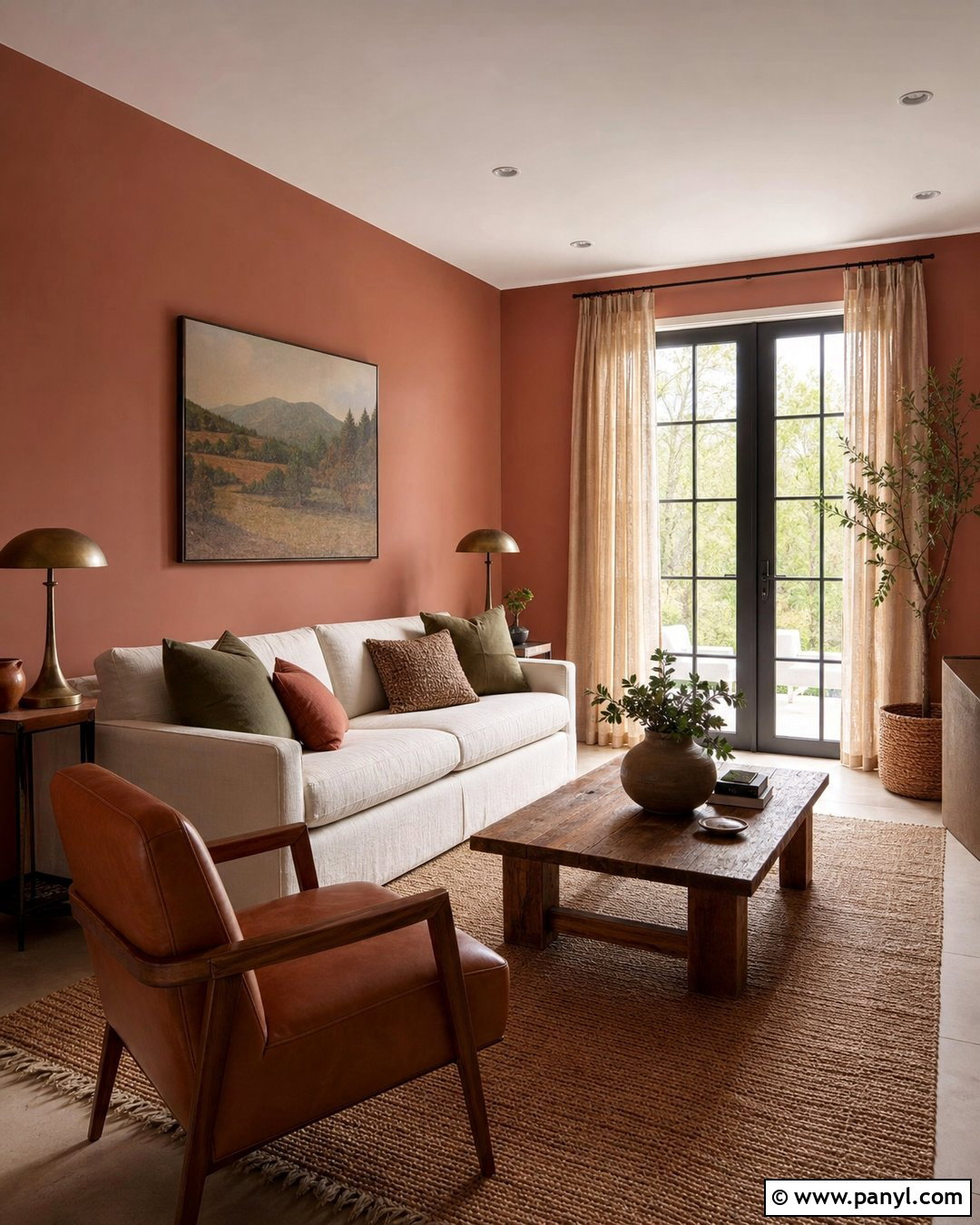 Terracotta Pink Living Room Walls - 50 Pink Wall Ideas
