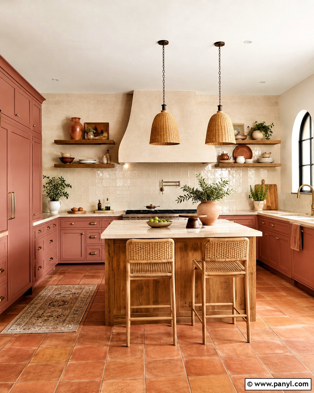 Terracotta Pink Mediterranean Kitchen - 20 pink kitchen designs