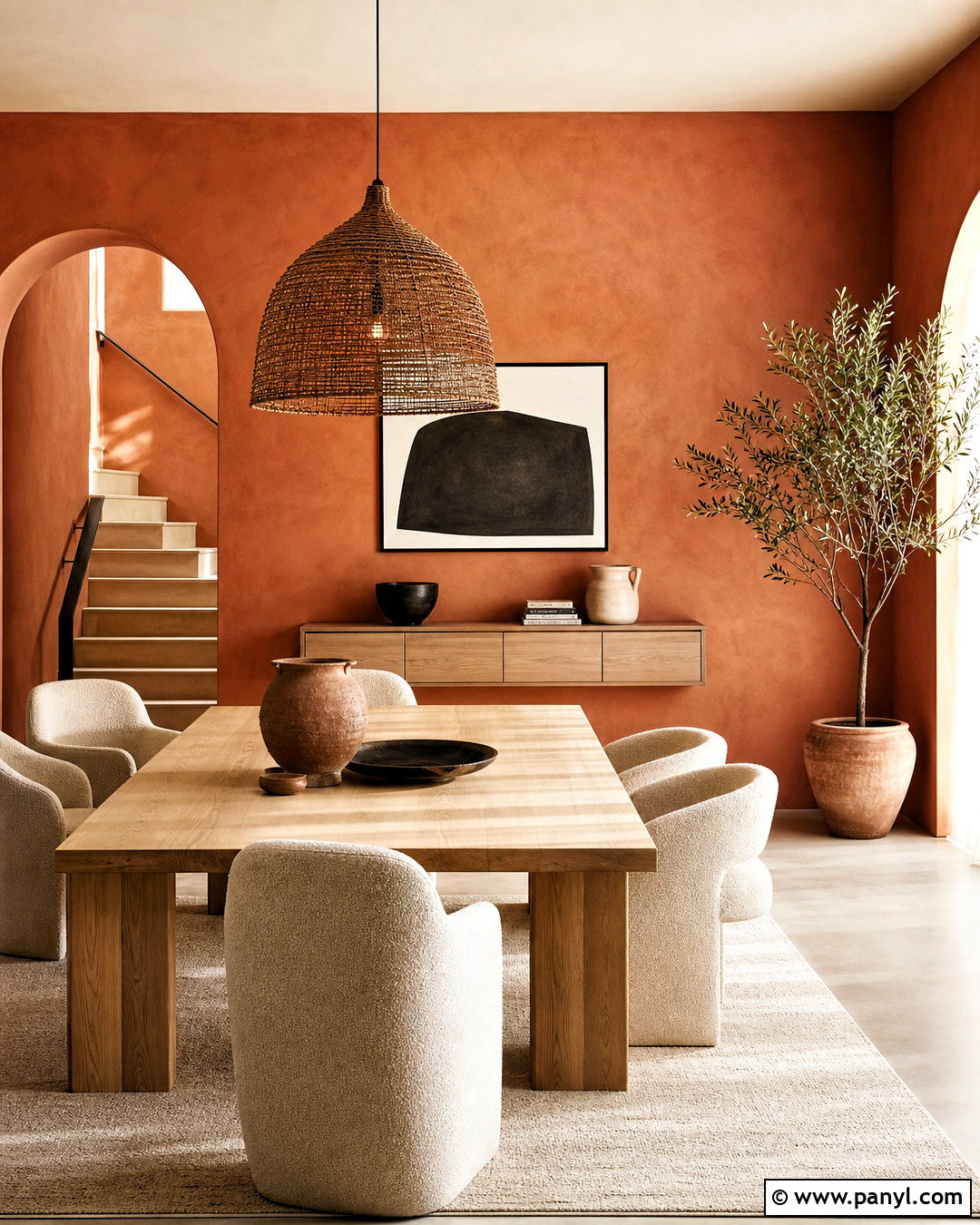 Terracotta Plaster Dining Room - 20 terracotta dining room ideas