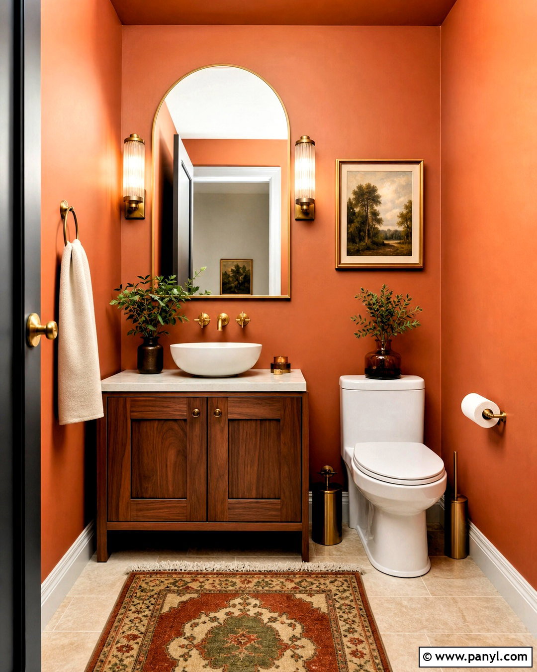 Terracotta Powder Room - 20 terracotta bathroom ideas