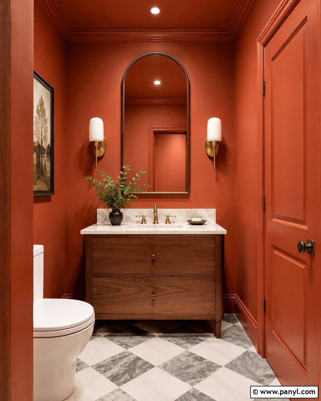 Terracotta Powder Room Color Drench - 20 terracotta interior wall ideas