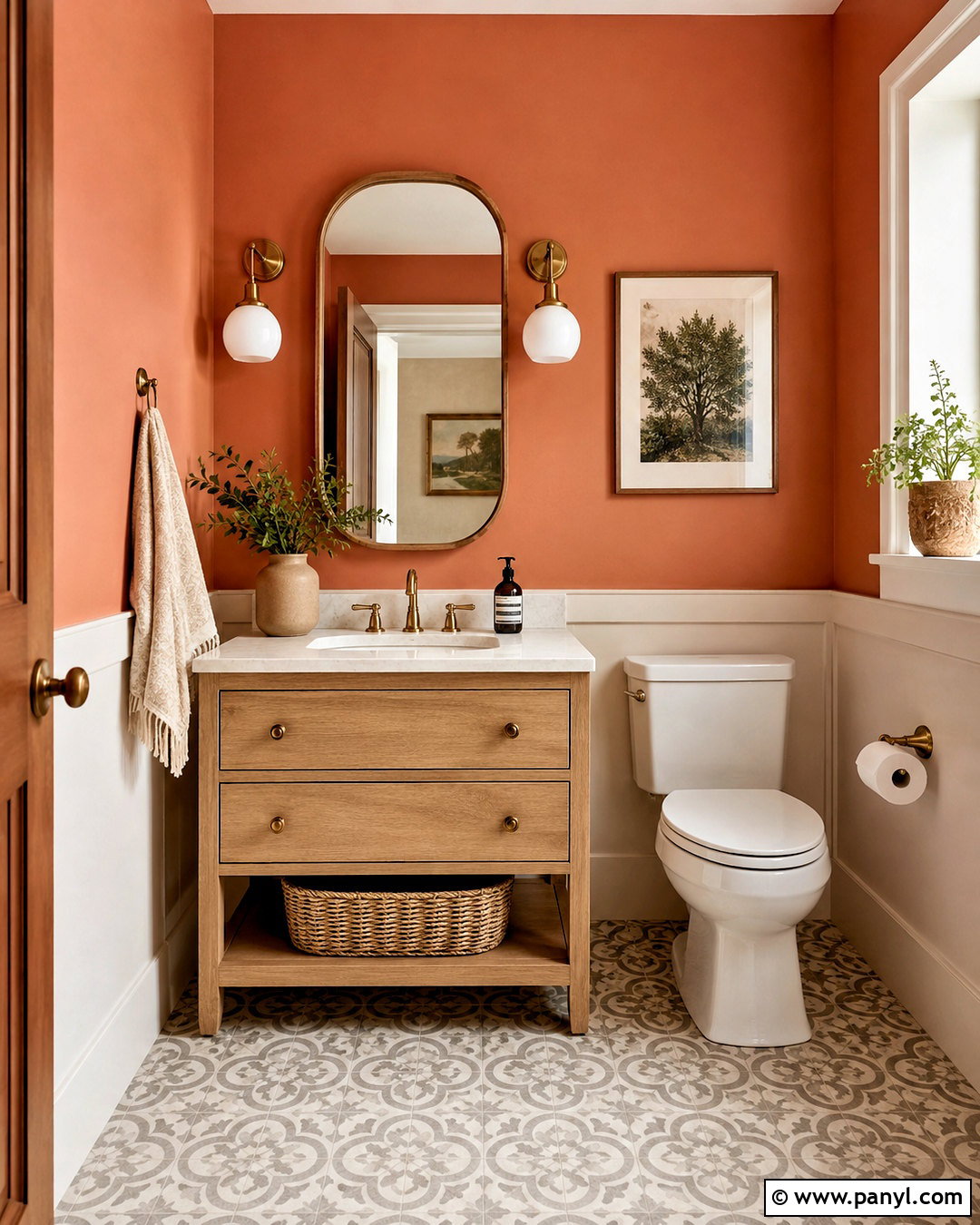 Terracotta Powder Room - 20 powder room paint colors
