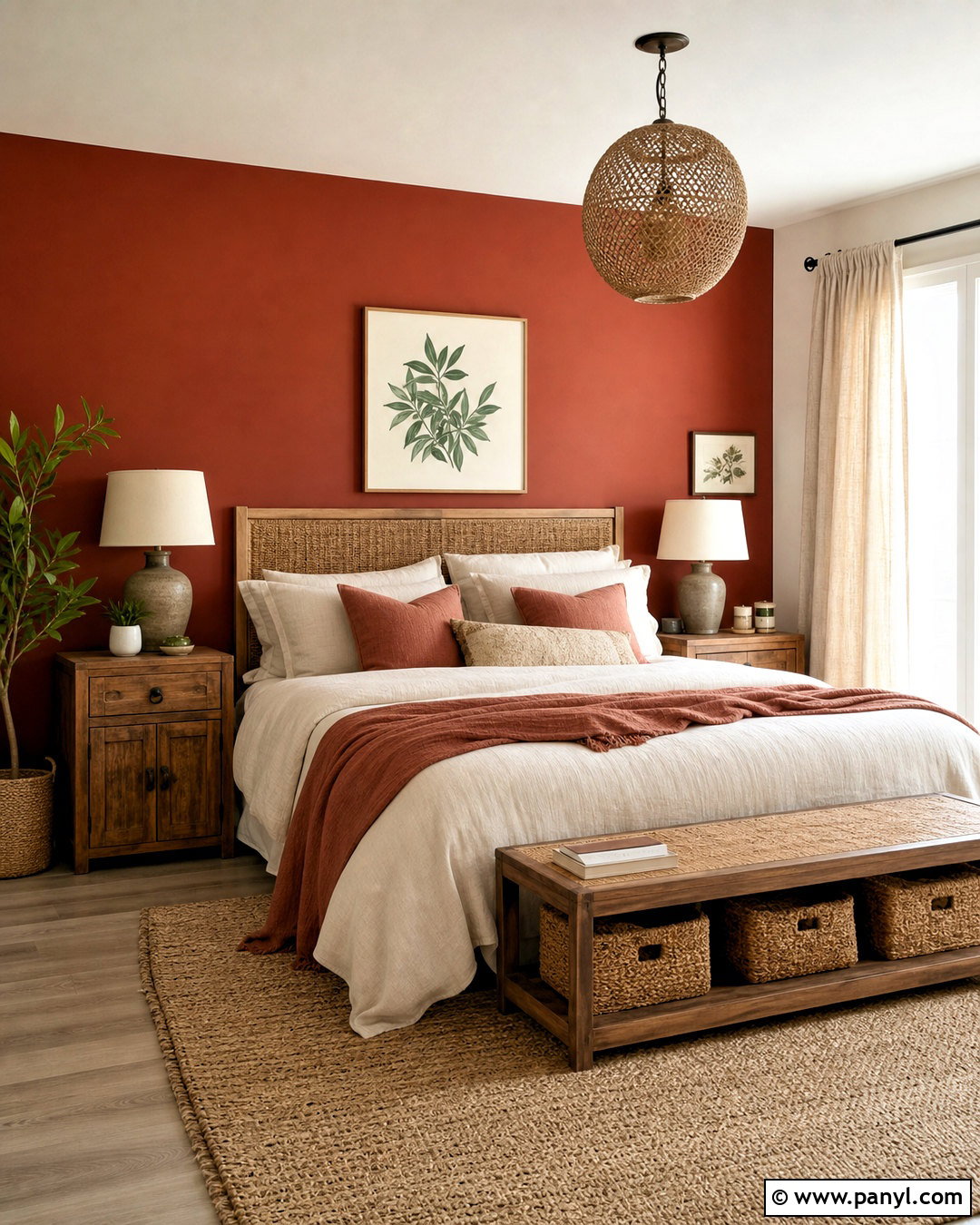 Terracotta Red Accent Wall Bedroom - 20 red accent wall bedroom ideas