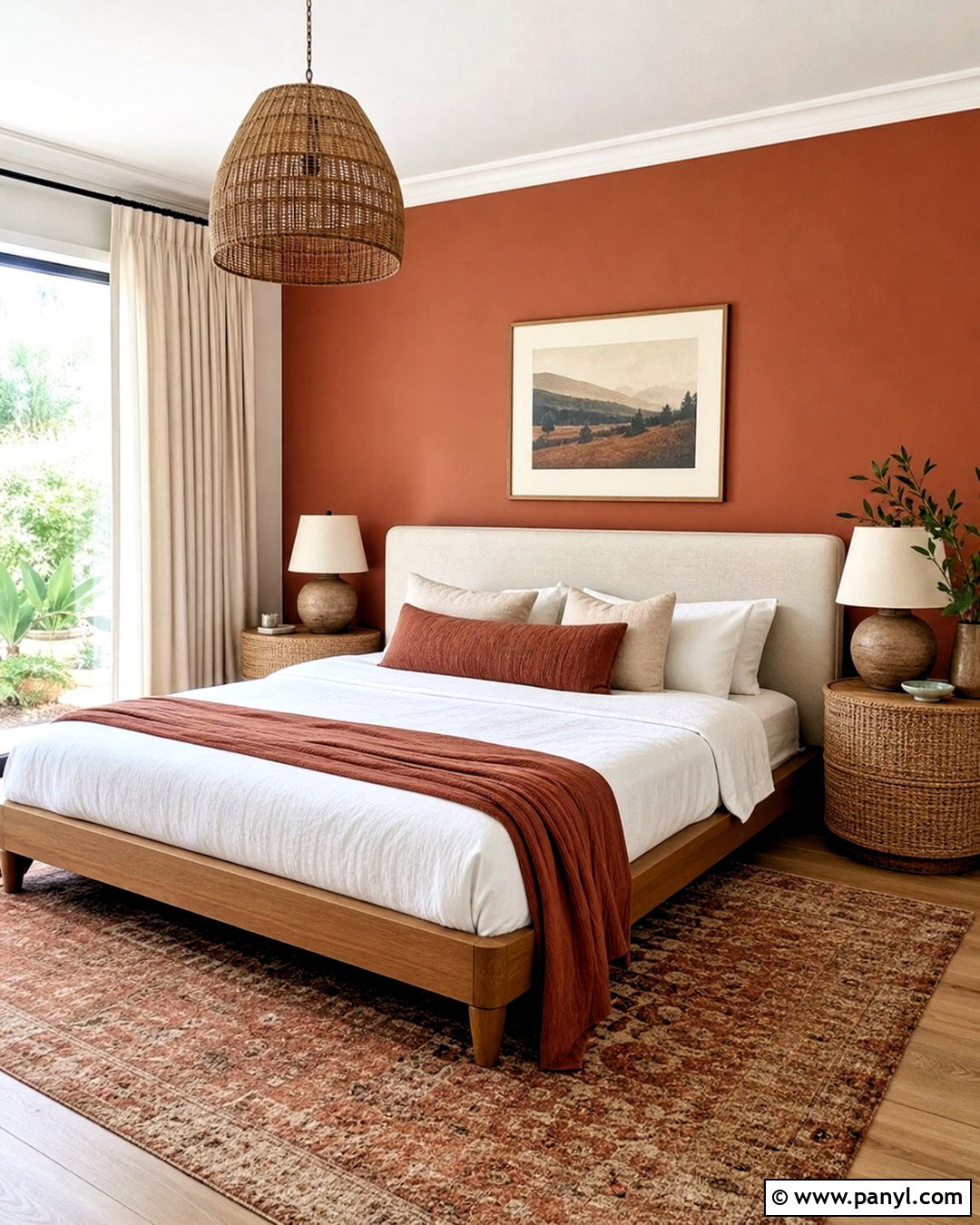 Terracotta Red Accent Wall Bedroom - 20 red accent wall ideas