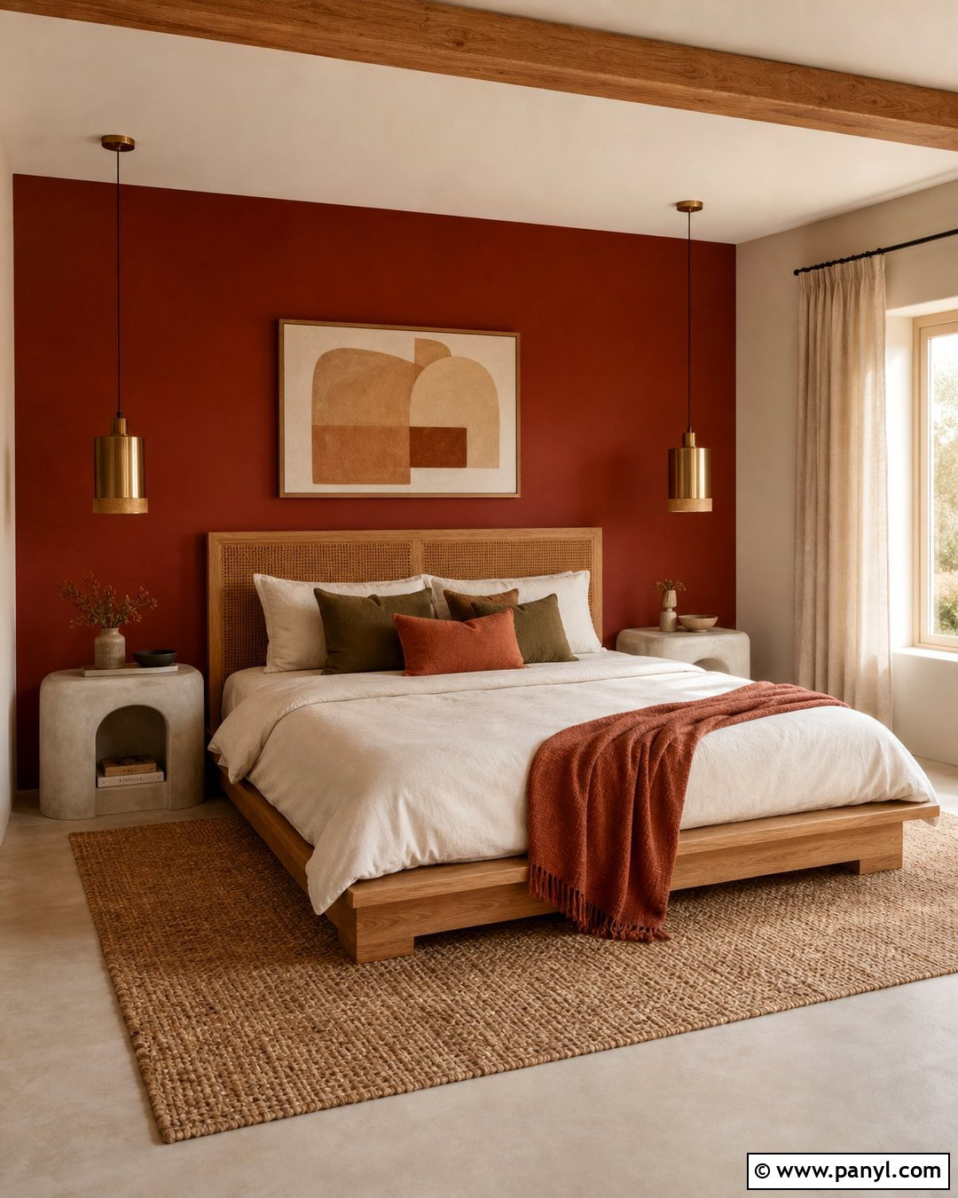 Terracotta Red Accent Wall Bedroom - 25 Red Accent Walls