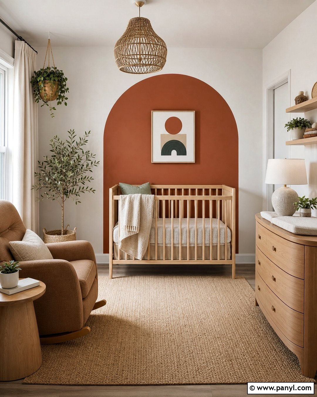 Terracotta Red Arch Accent Wall Nursery - 20 Red Accent Wall Nursery Ideas