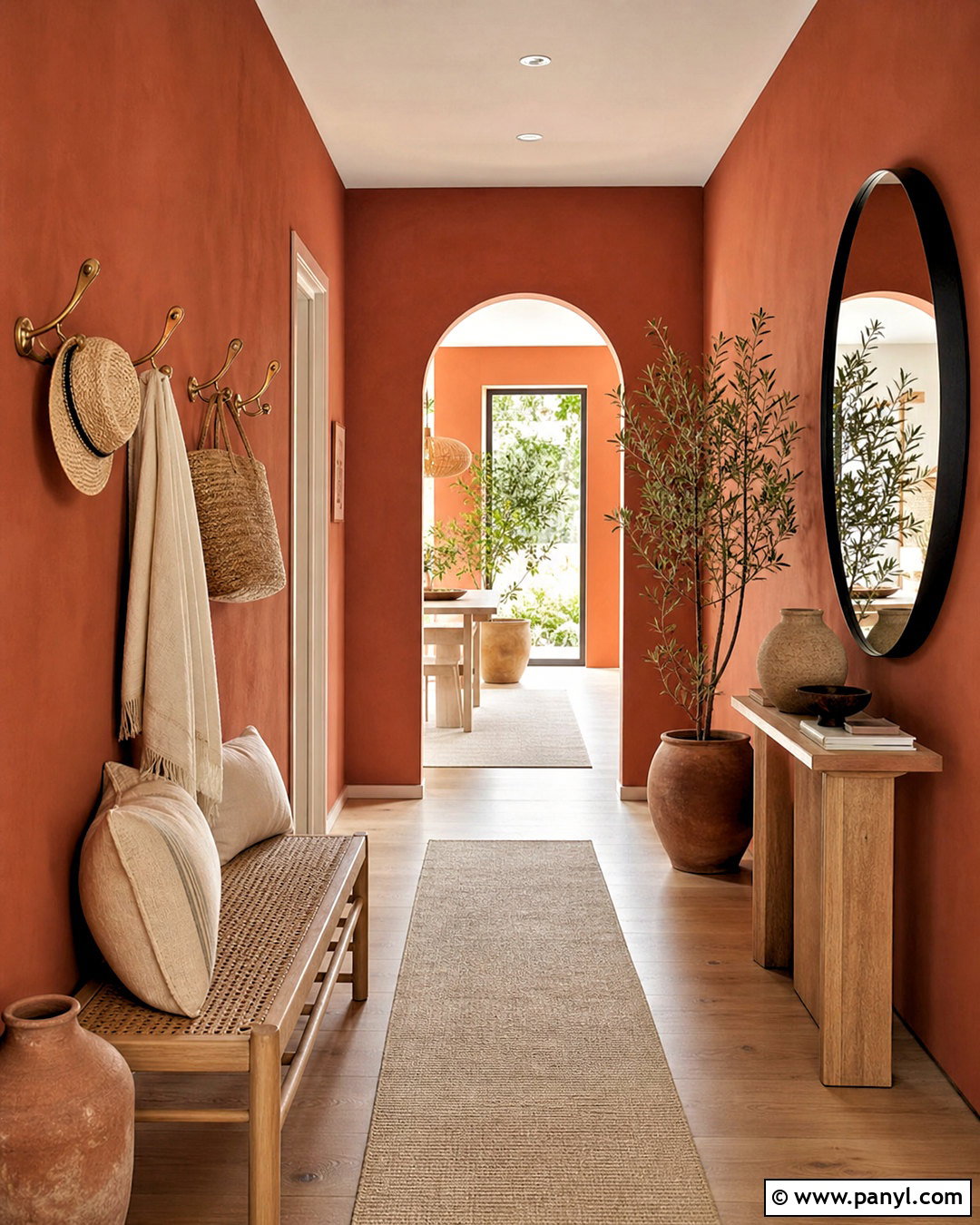 Terracotta Red Hallway - 20 red hallway ideas