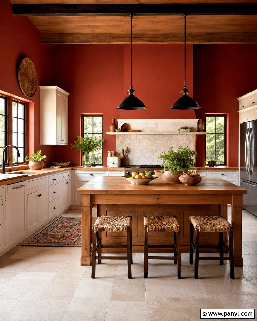 Terracotta Red Kitchen Walls - 40 Red Walls