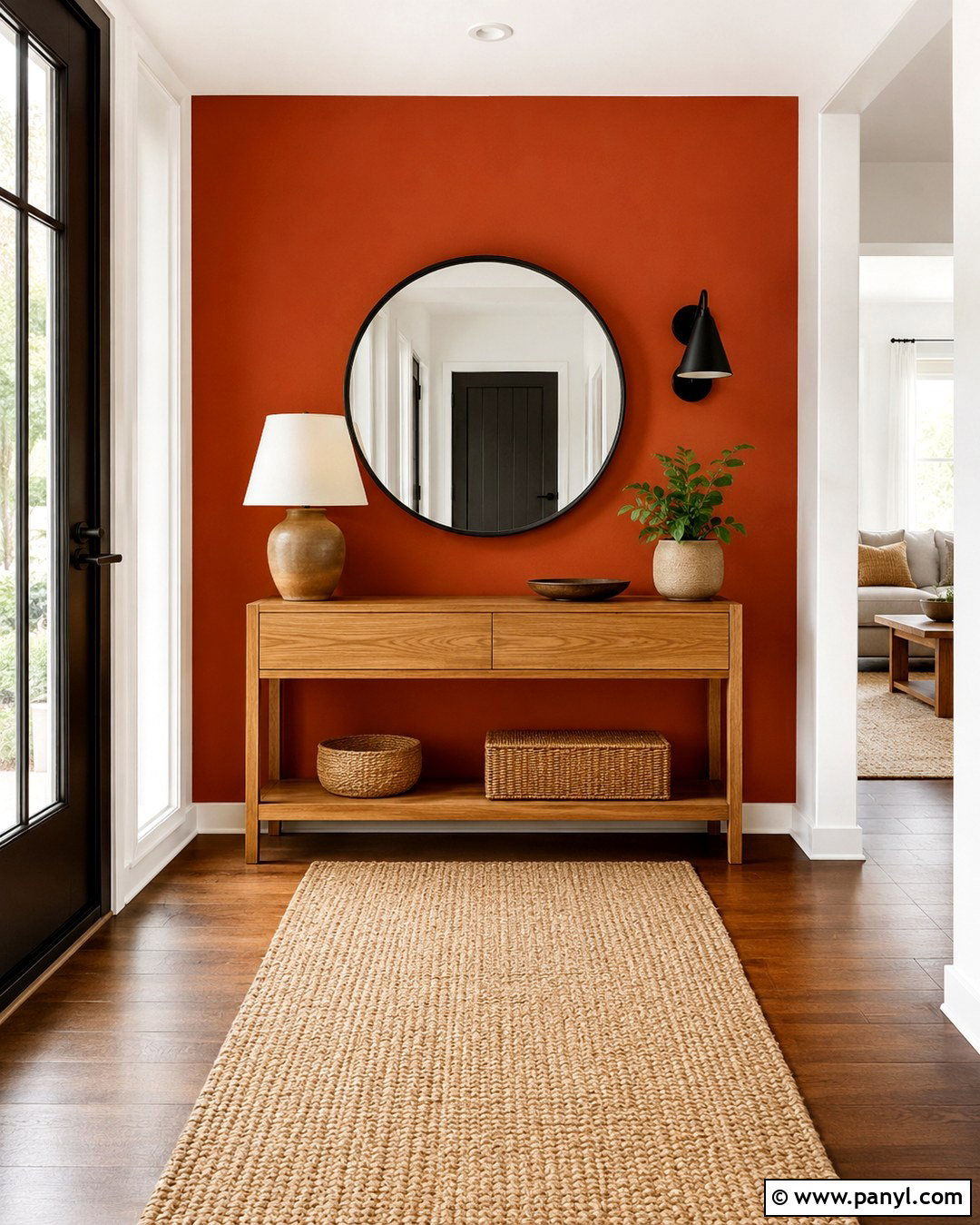 Terracotta Red Orange Accent Wall Entryway - 20 Red Orange Accent Wall Ideas