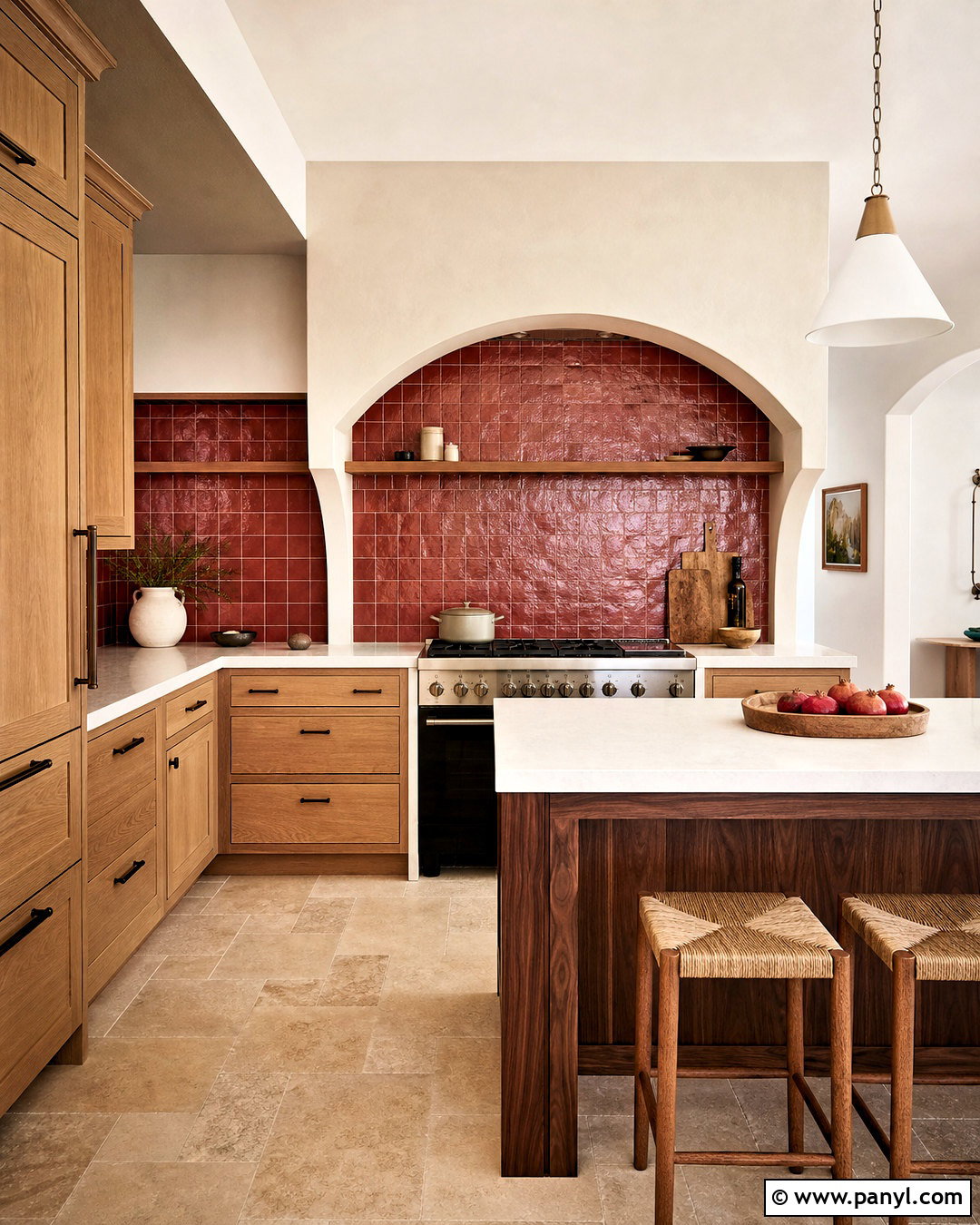Terracotta Red Tile Backsplash - 20 red backsplash kitchen ideas