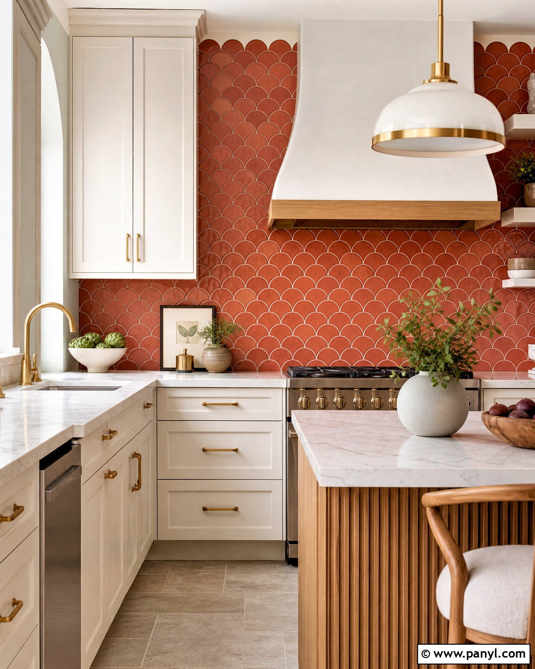 Terracotta Scallop Tile Backsplash - 20 terracotta backsplash kitchen ideas