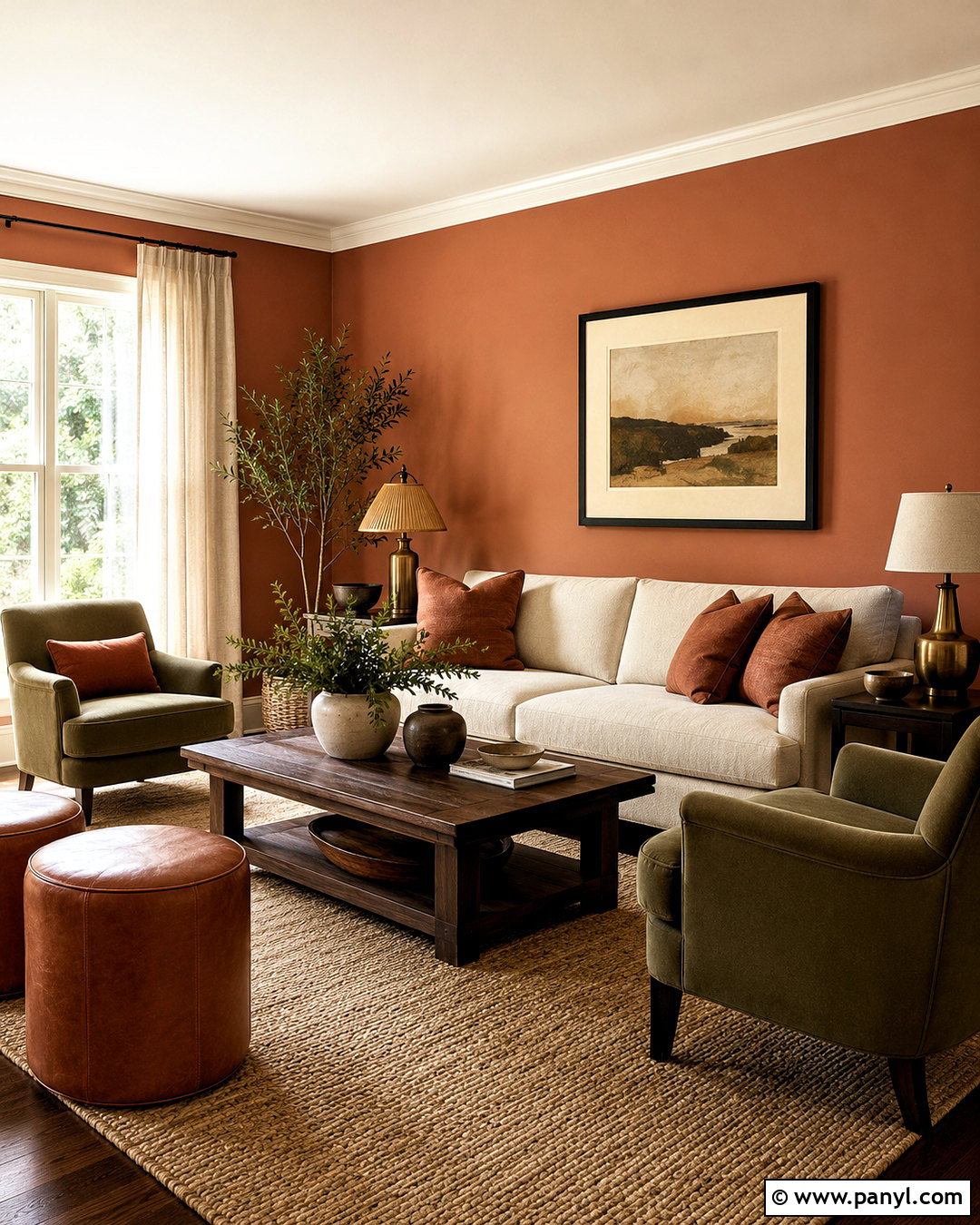 Terracotta Sitting Room - 35 Sitting Room Paint Color Ideas