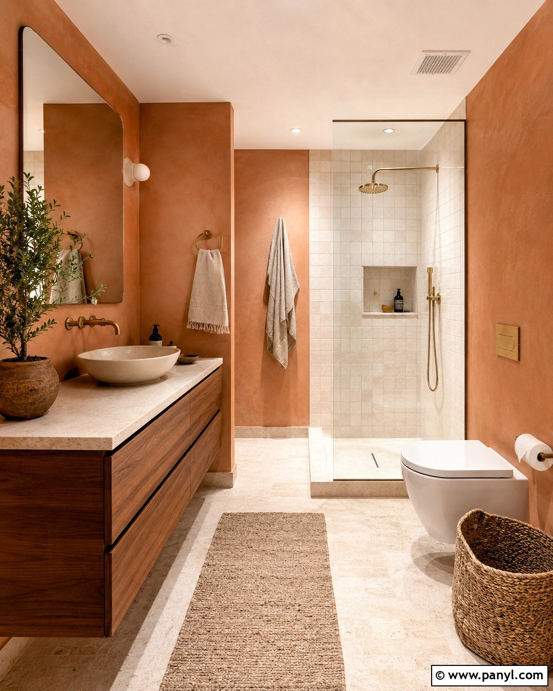 Terracotta Small Bathroom Walls - 35 small bathroom wall colors