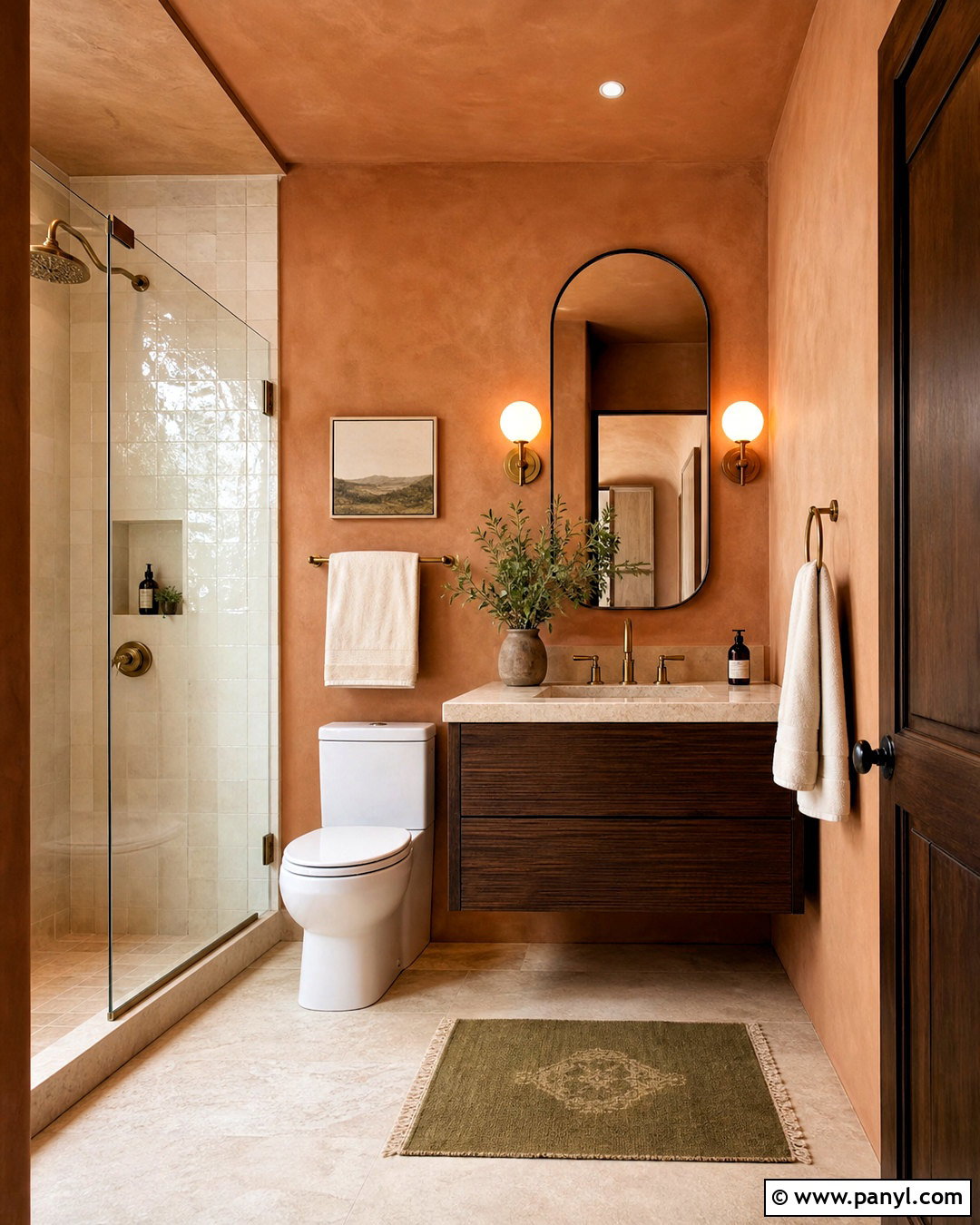 Terracotta Small Bathroom - 20 bathroom color ideas for small bathrooms