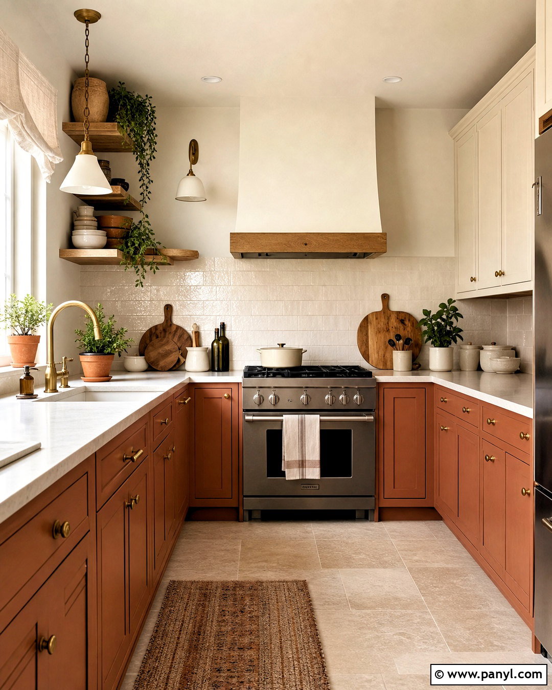 Terracotta Small Kitchen - 20 small kitchen color ideas