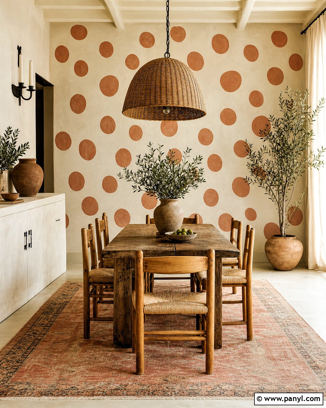 Terracotta Spot Wallpaper Dining Room - 20 spot wallpaper ideas