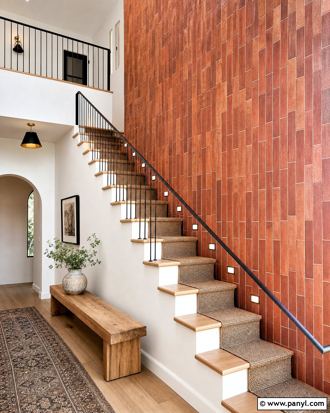 Terracotta Staircase Wall - 20 terracotta wall tiles