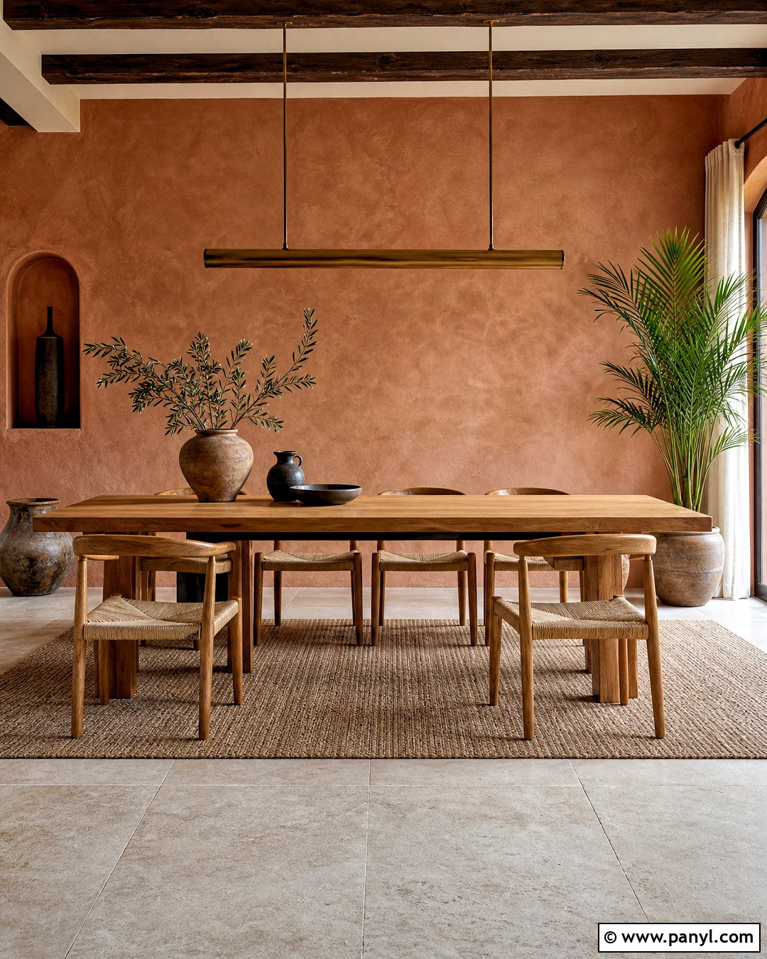Terracotta Stucco Dining Room Wall - 20 stucco walls