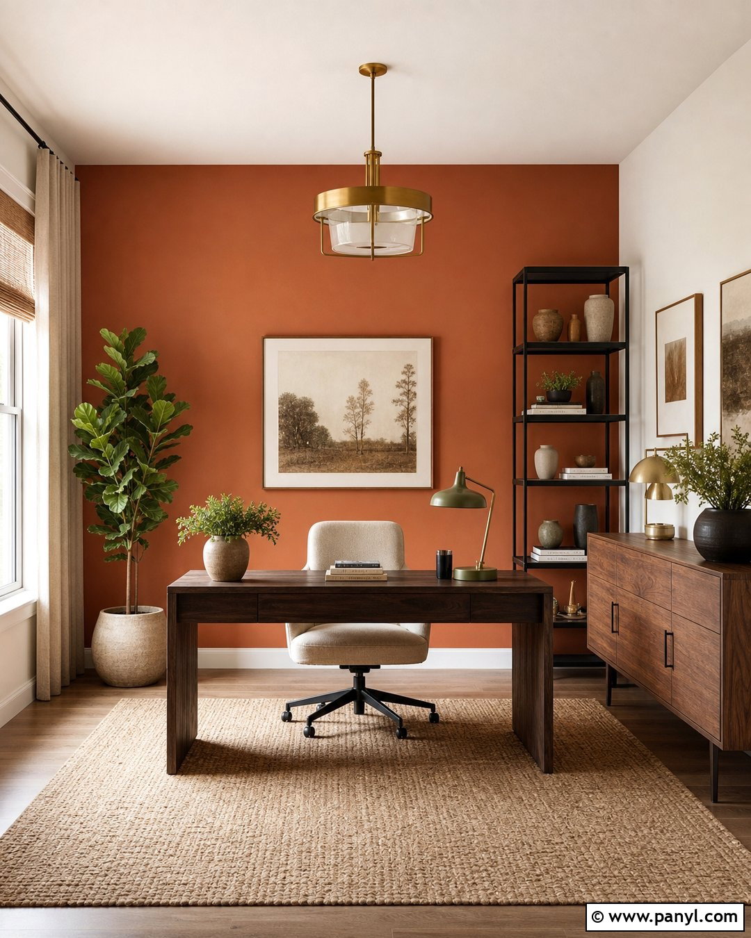 Terracotta Study Room - 20 Best Wall Color For Study Room Ideas